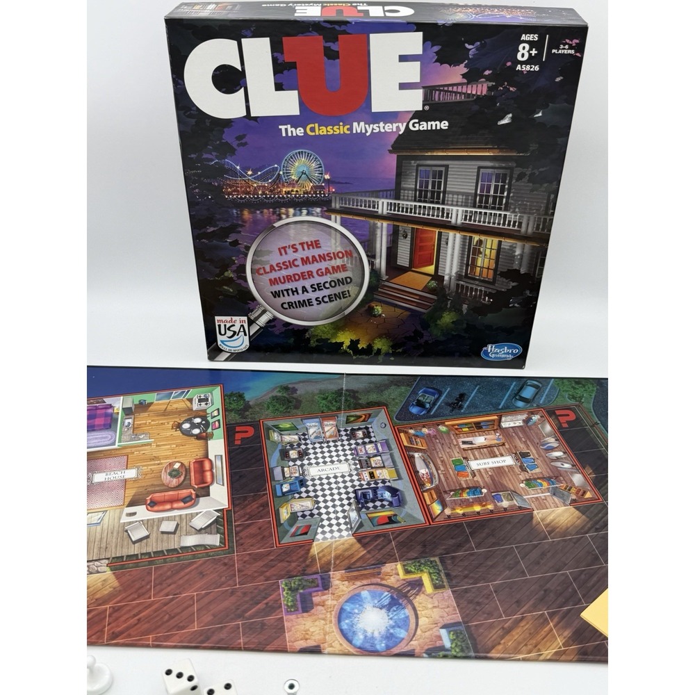 Clue Board Game 2013 Edition w/ 2 Versions: Classic Mansion Game & Boardwalk